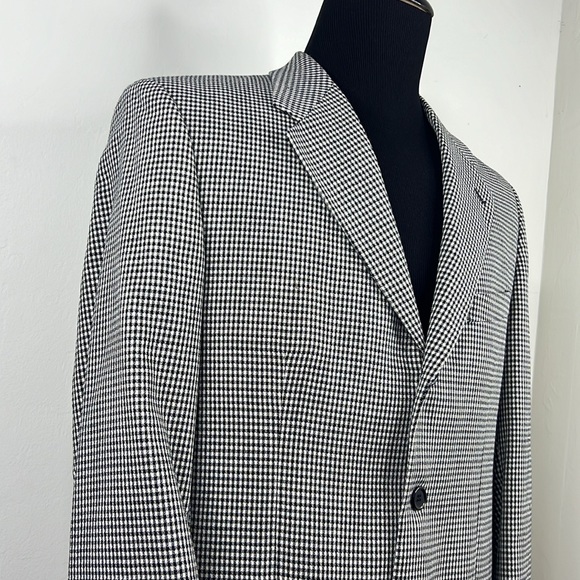 KASPER Men’s Black White Checkered Blazer Jacket L - Picture 2 of 6